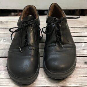 Birkenstock Black Leather Footprints Oxford Lace Up Loafers size 11